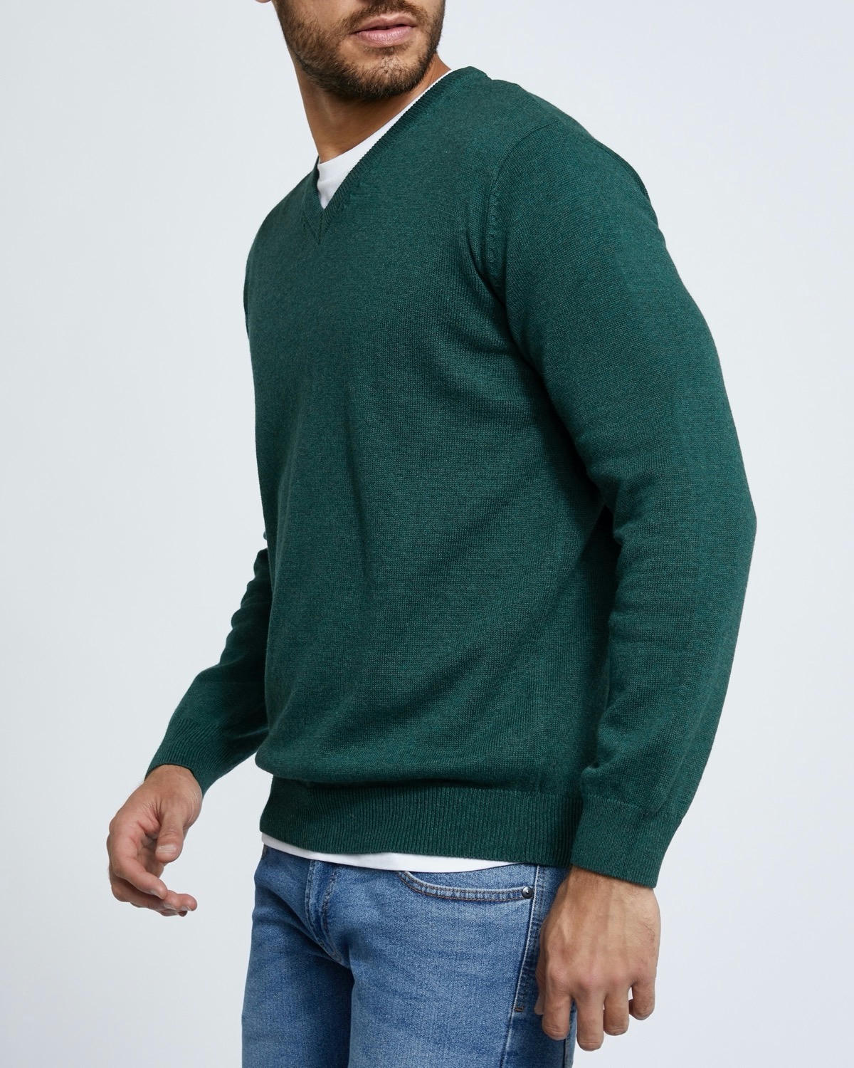 Regular Fit Cotton V-Neck Jumper