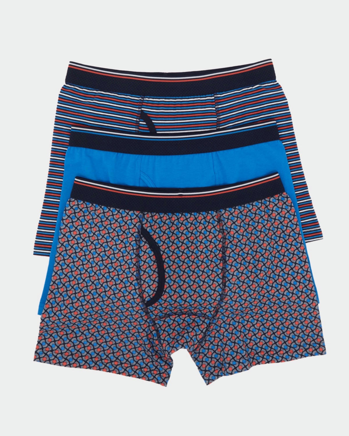 Black Cotton Rich Keyhole Trunks - Pack Of 3