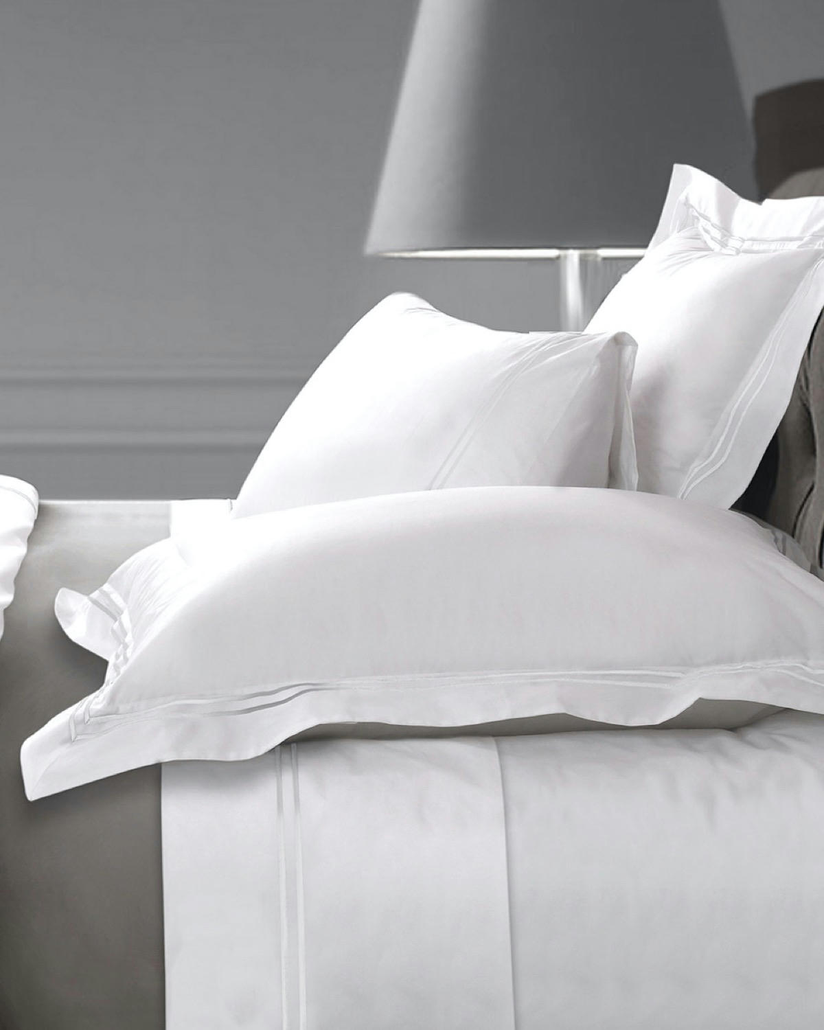 Francis Brennan the Collection White Stripe Oxford Pillowcase