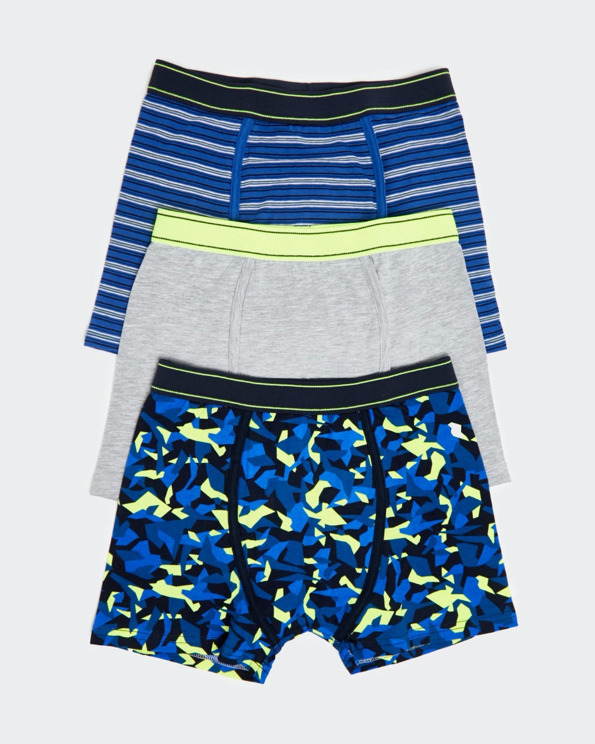 Boys Jersey Trunks - Pack Of 3 - (2-14 years)