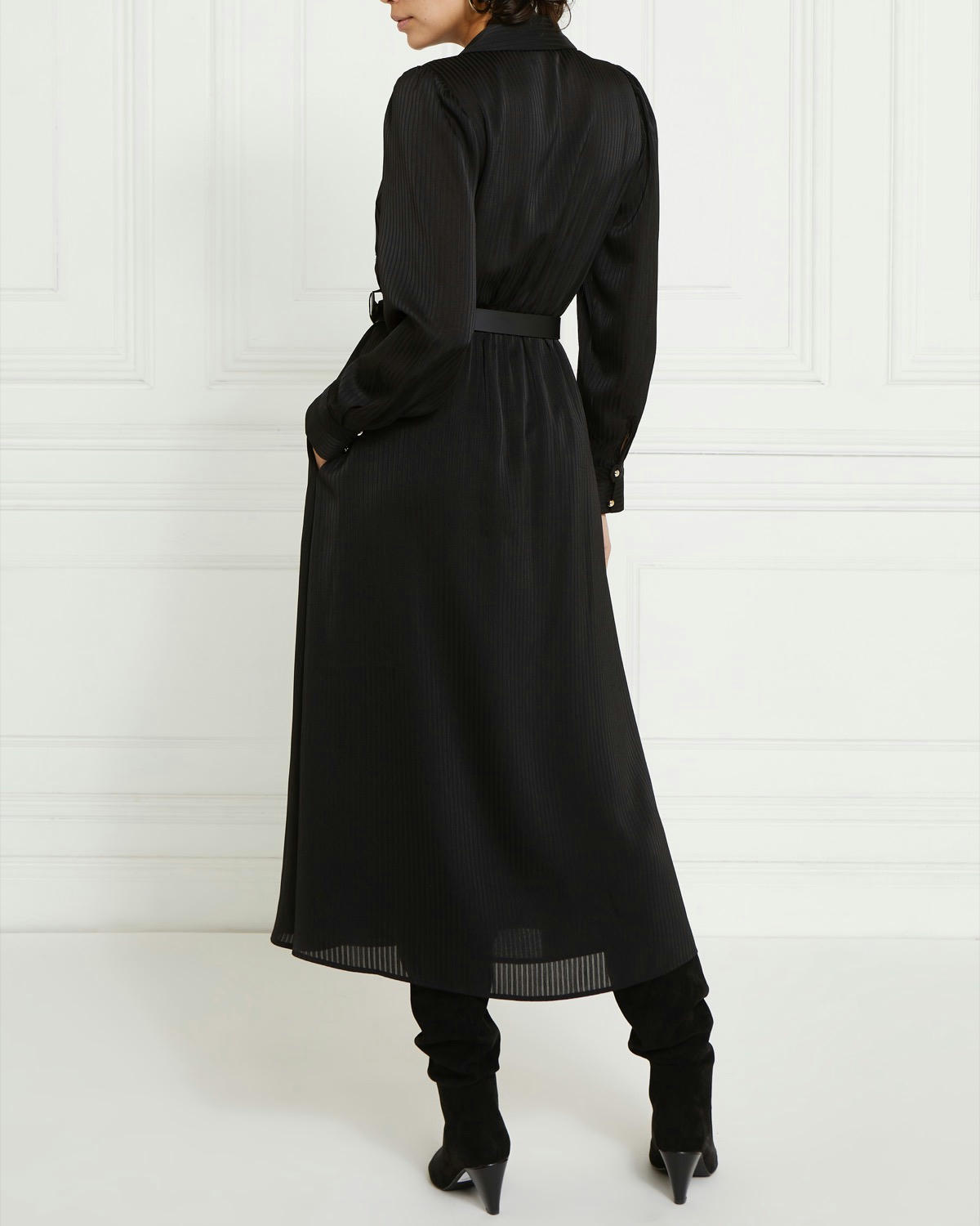 Gallery Stripe Belted Shirt Dress