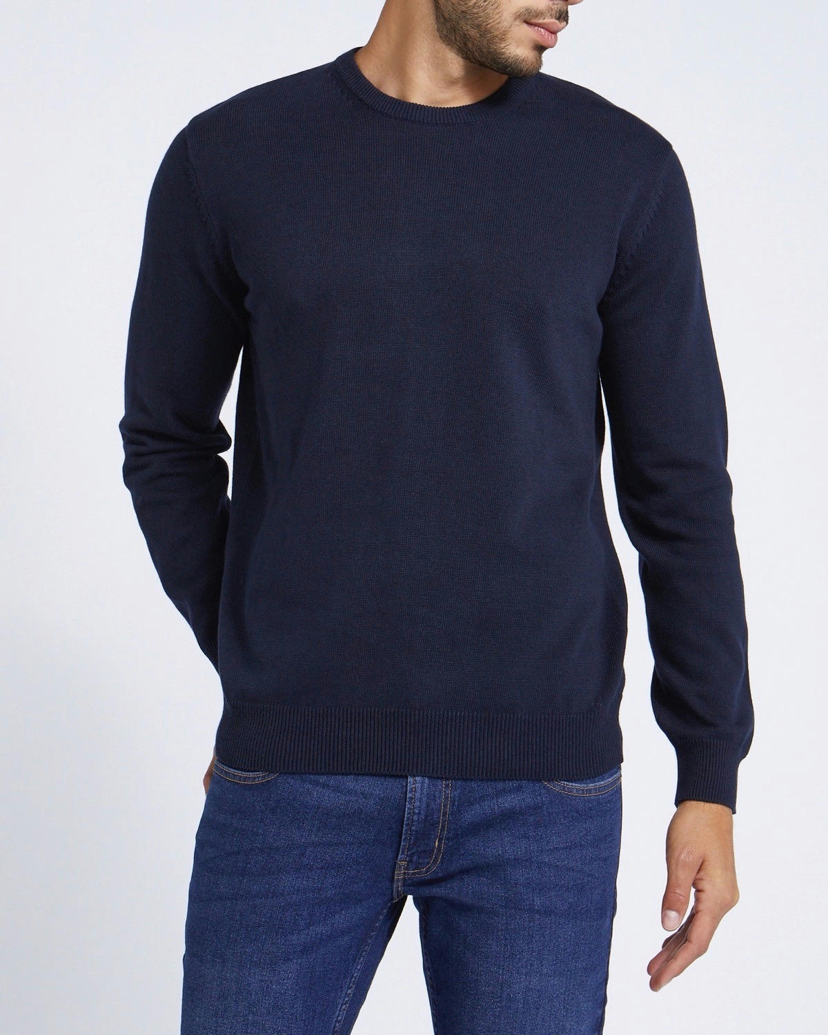 Regular Fit Cotton Crew Neck Jumper