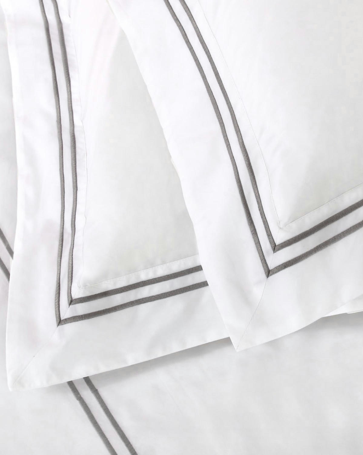 Francis Brennan the Collection Grey Euro Double Stripe Pillowcase