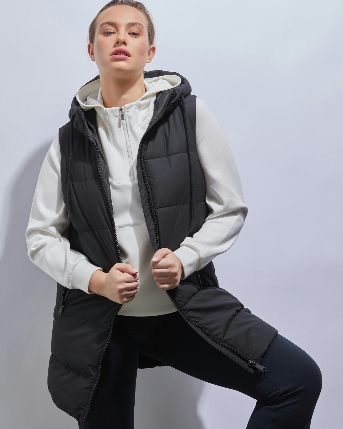Padded Hooded Midi Gilet