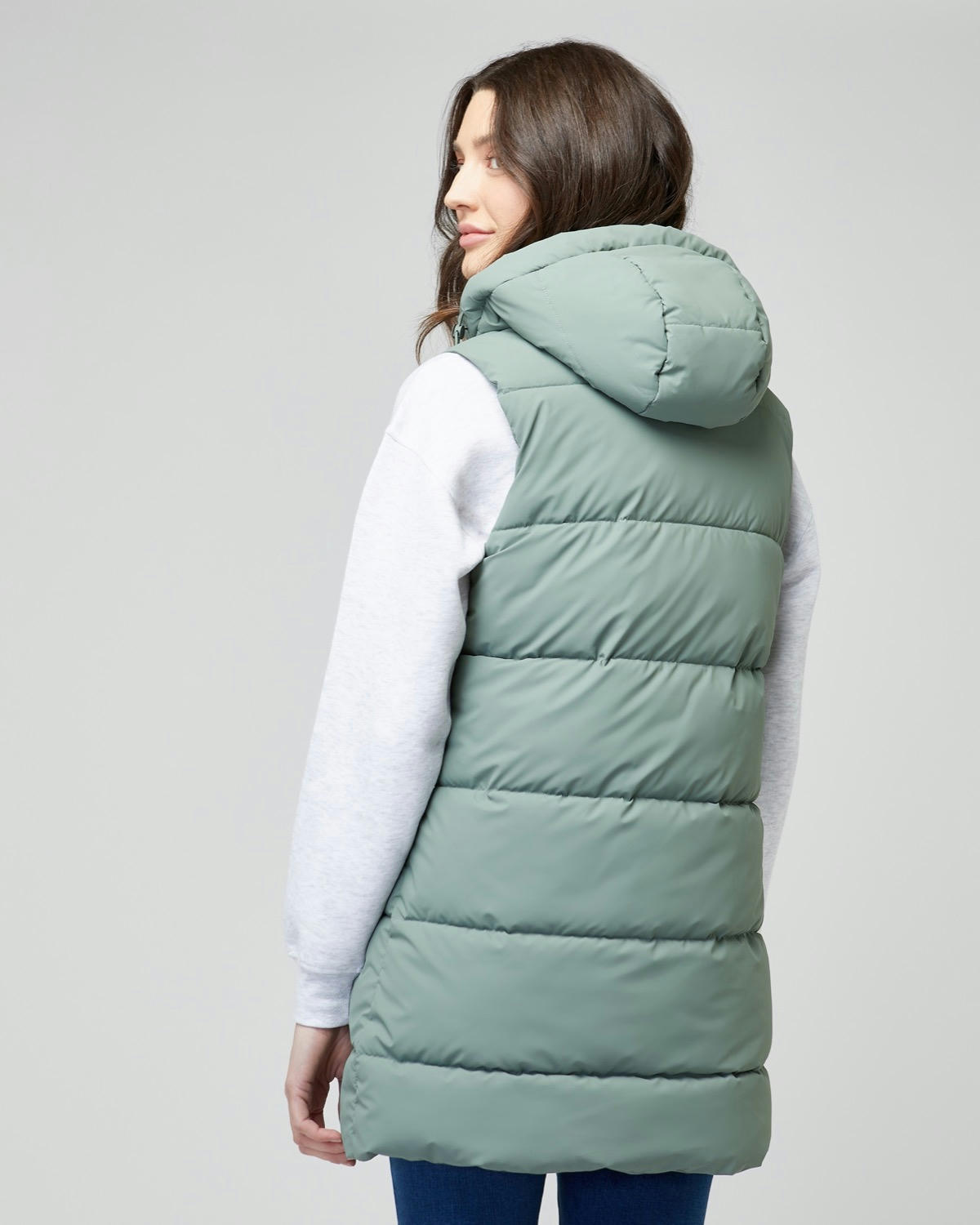 Padded Hooded Midi Gilet