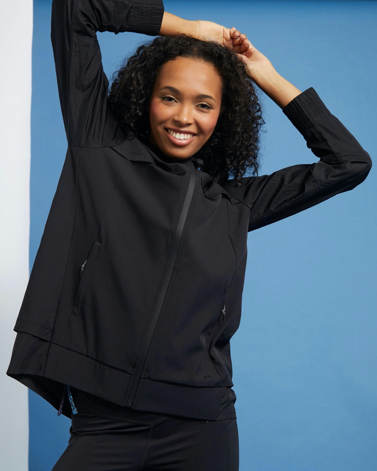 Helen Steele Zip-Through Dipped Hem Jacket