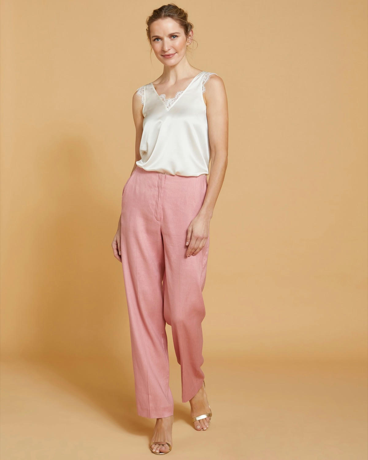 Paul Costelloe Living Studio Ivory Silk-Blend Cami