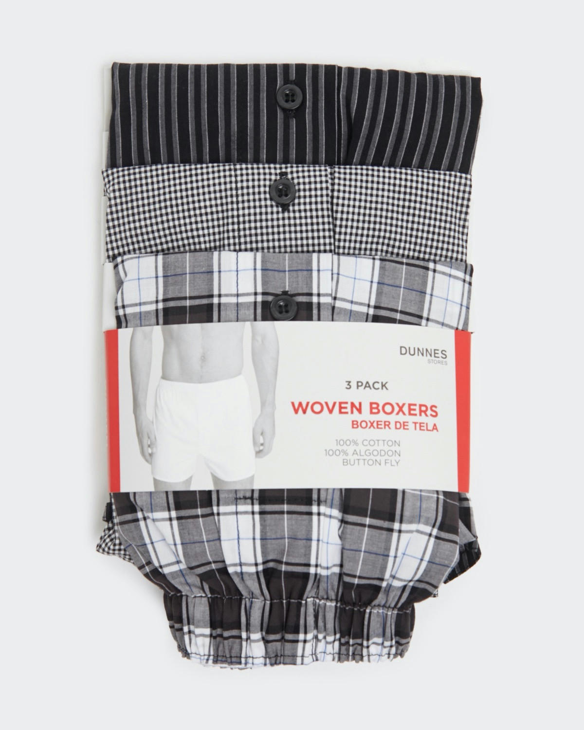 Pure Cotton Woven Boxers - Pack Of 3