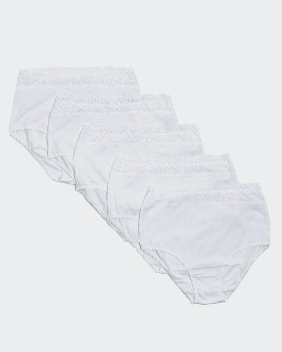 Lace Cotton Rich Full Briefs - Pack of 5
