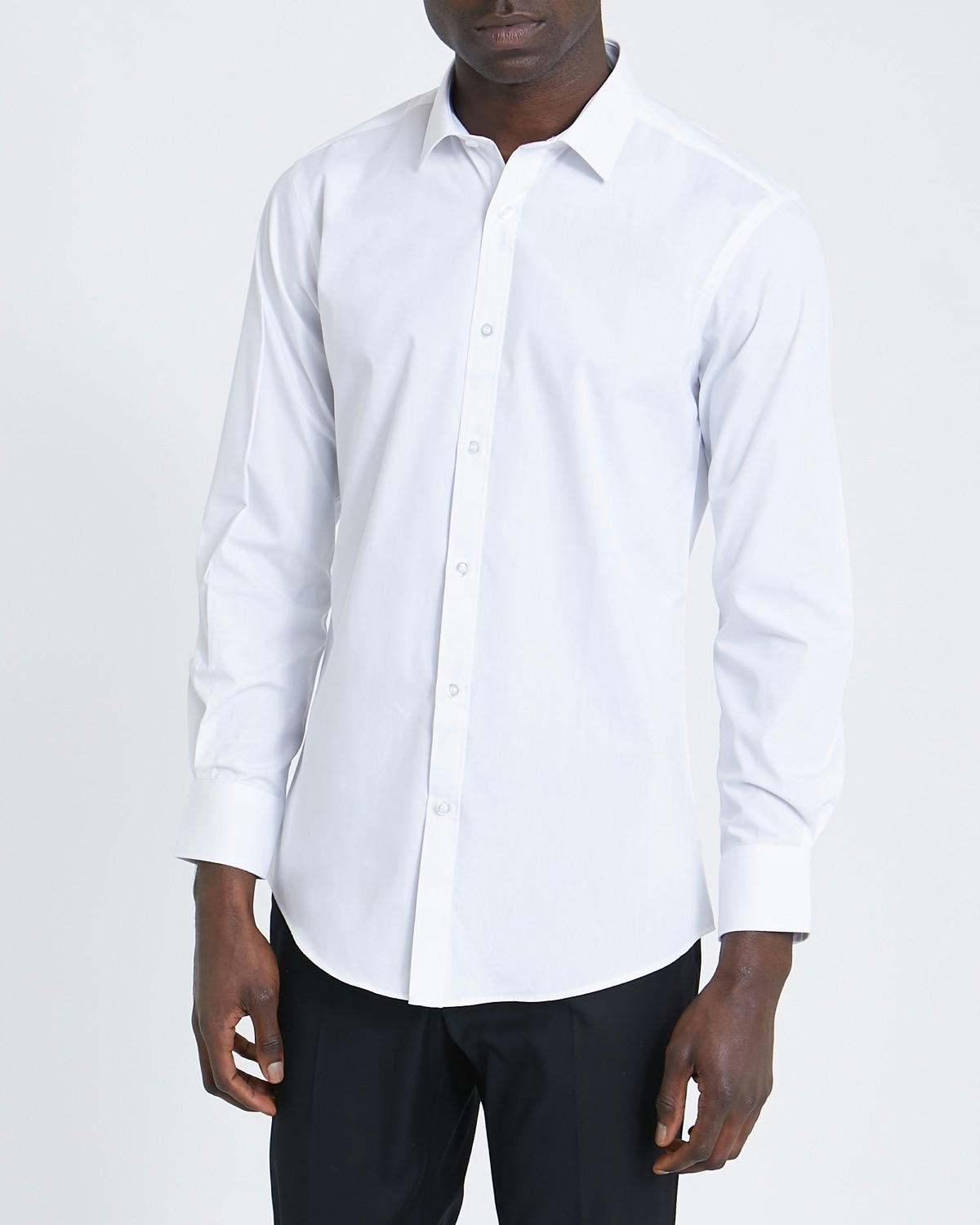 Slim Fit Long-Sleeved Cotton Rich Shirt