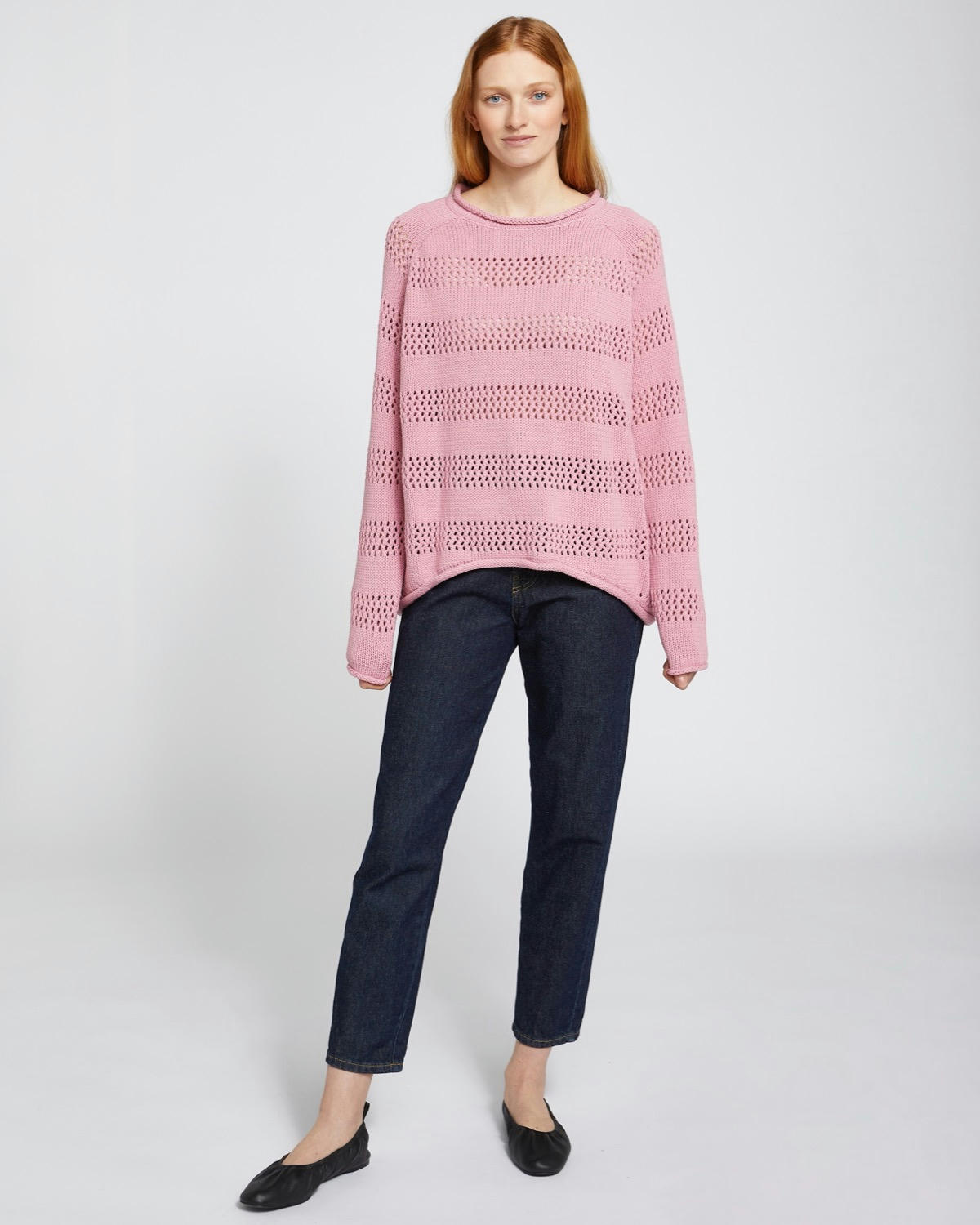 Carolyn Donnelly The Edit Lacey Cotton Blend Stitch Sweater