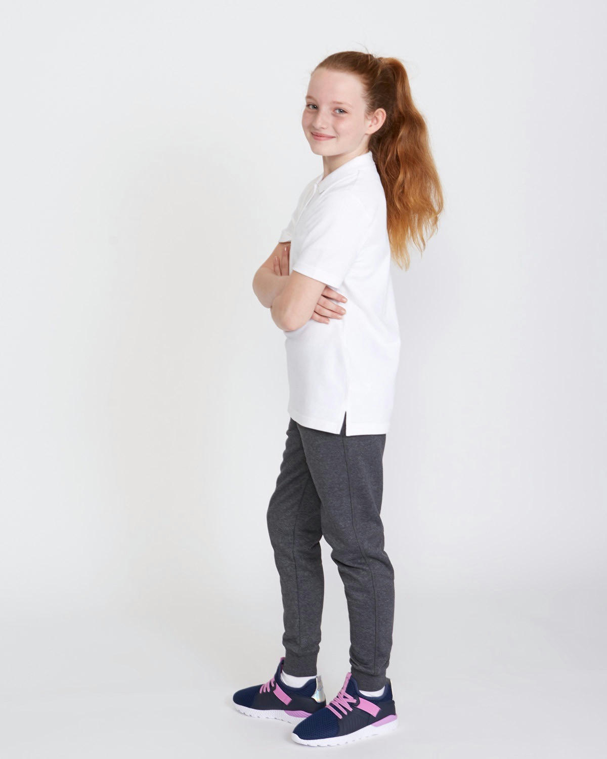 Girls Stain Release Short-Sleeved Slim Polo Shirts - Pack Of 2