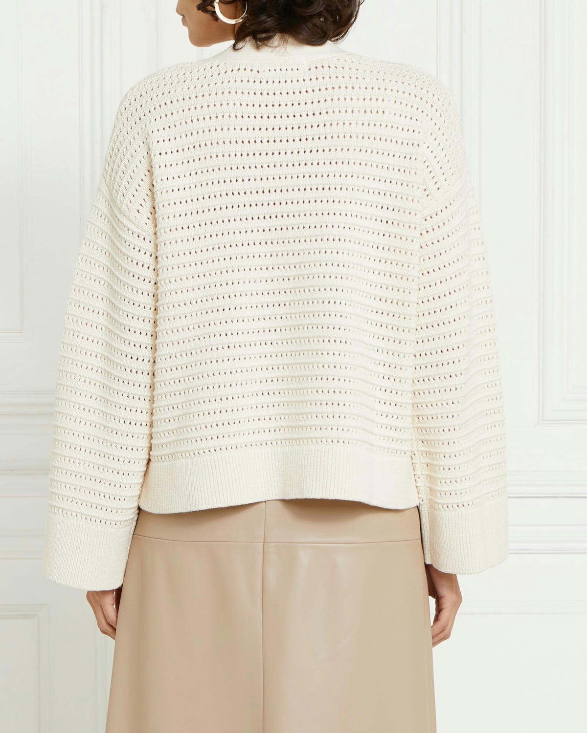 Gallery Eyelet Front Open Stitch Jumper