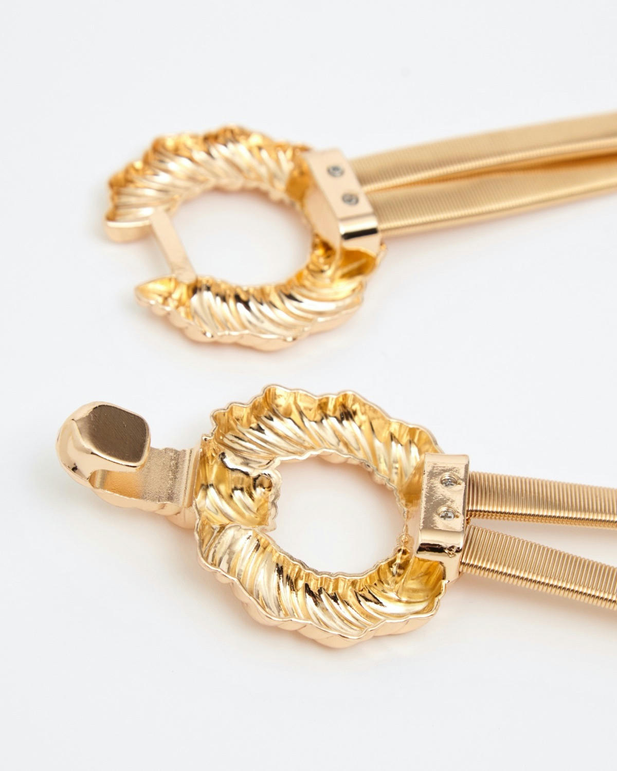 Gold Twist Buckle Waist Belt