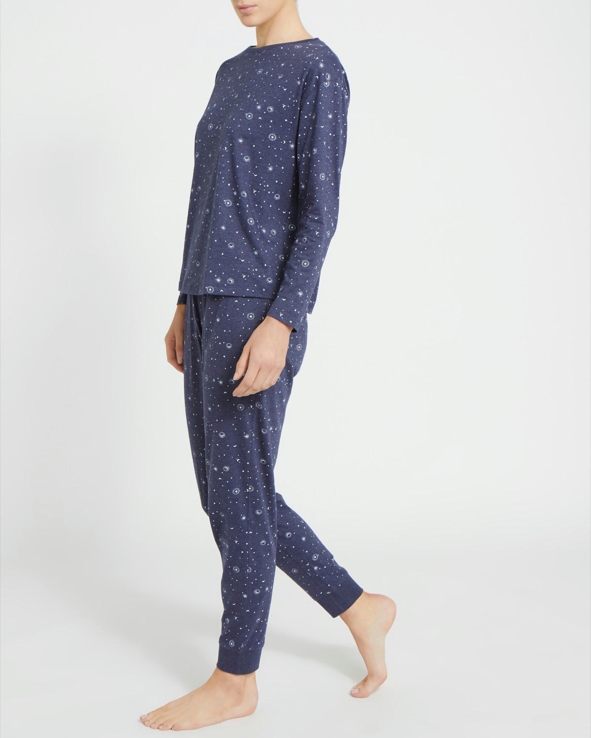 Long Sleeved Knit Cuff Pyjamas Set