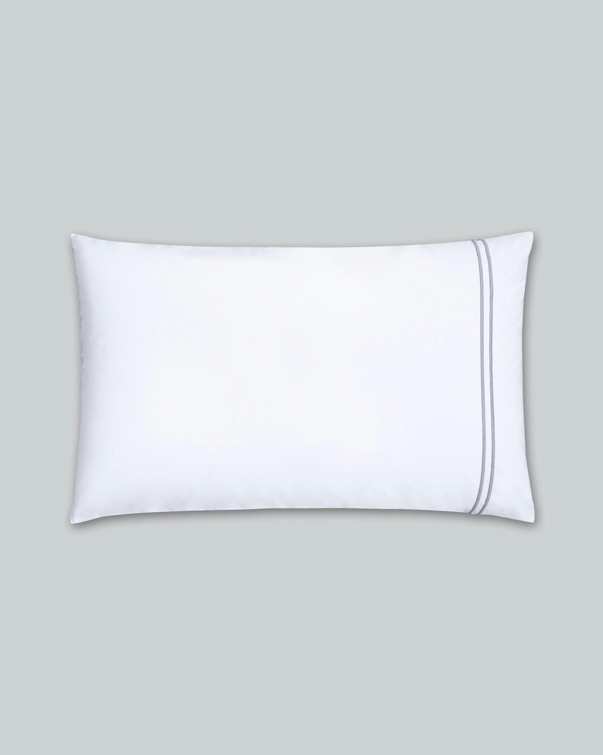 Francis Brennan the Collection Grey Double Stripe Housewife Pillowcase