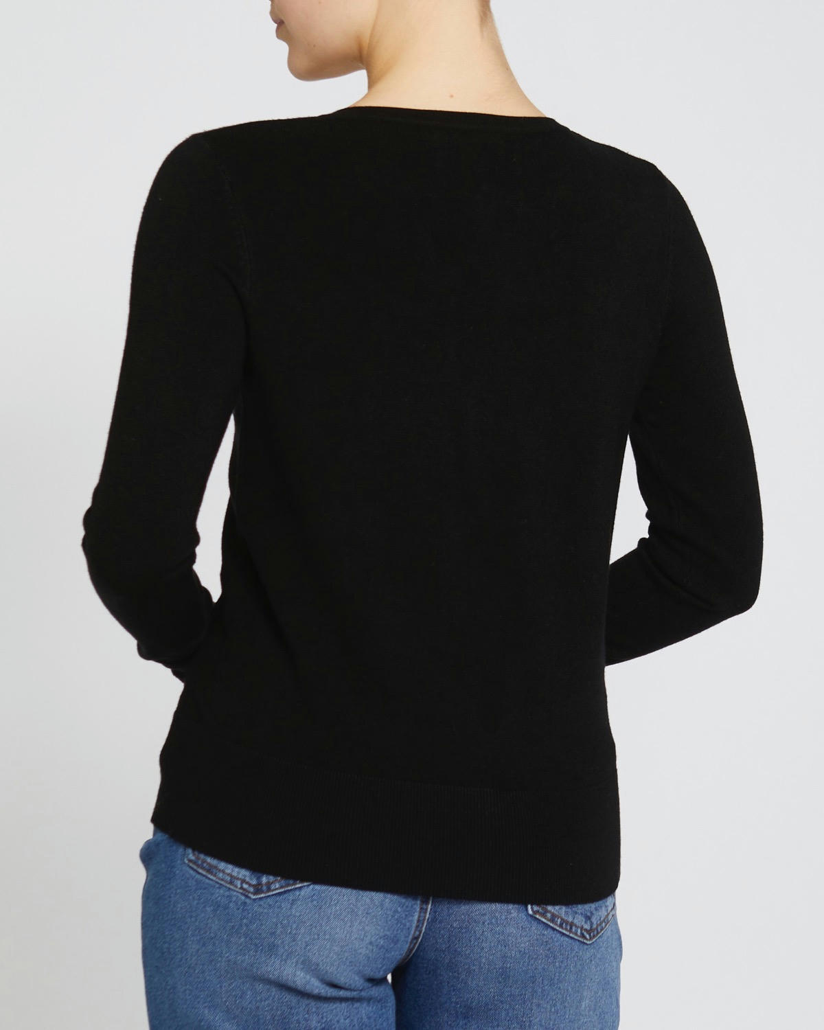 Crew Neck Button Front Cardigan