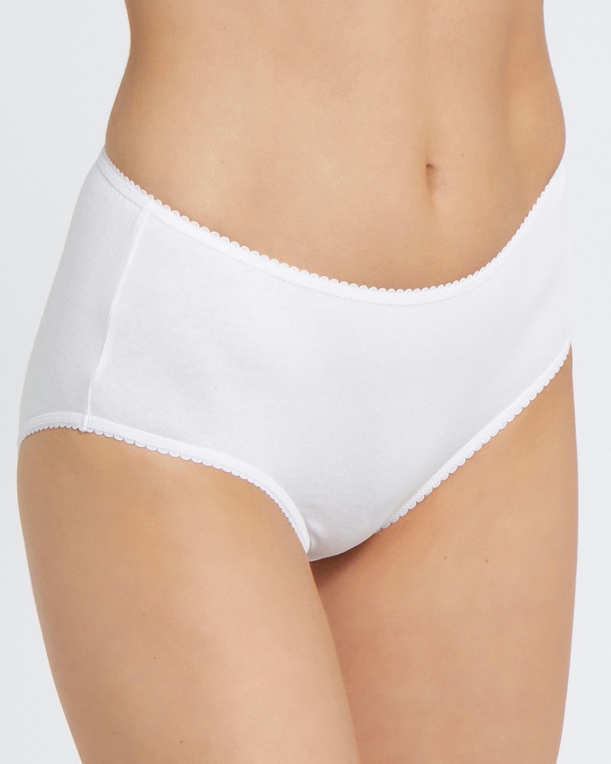 Plain Cotton Rich Midi Briefs - Pack of 5