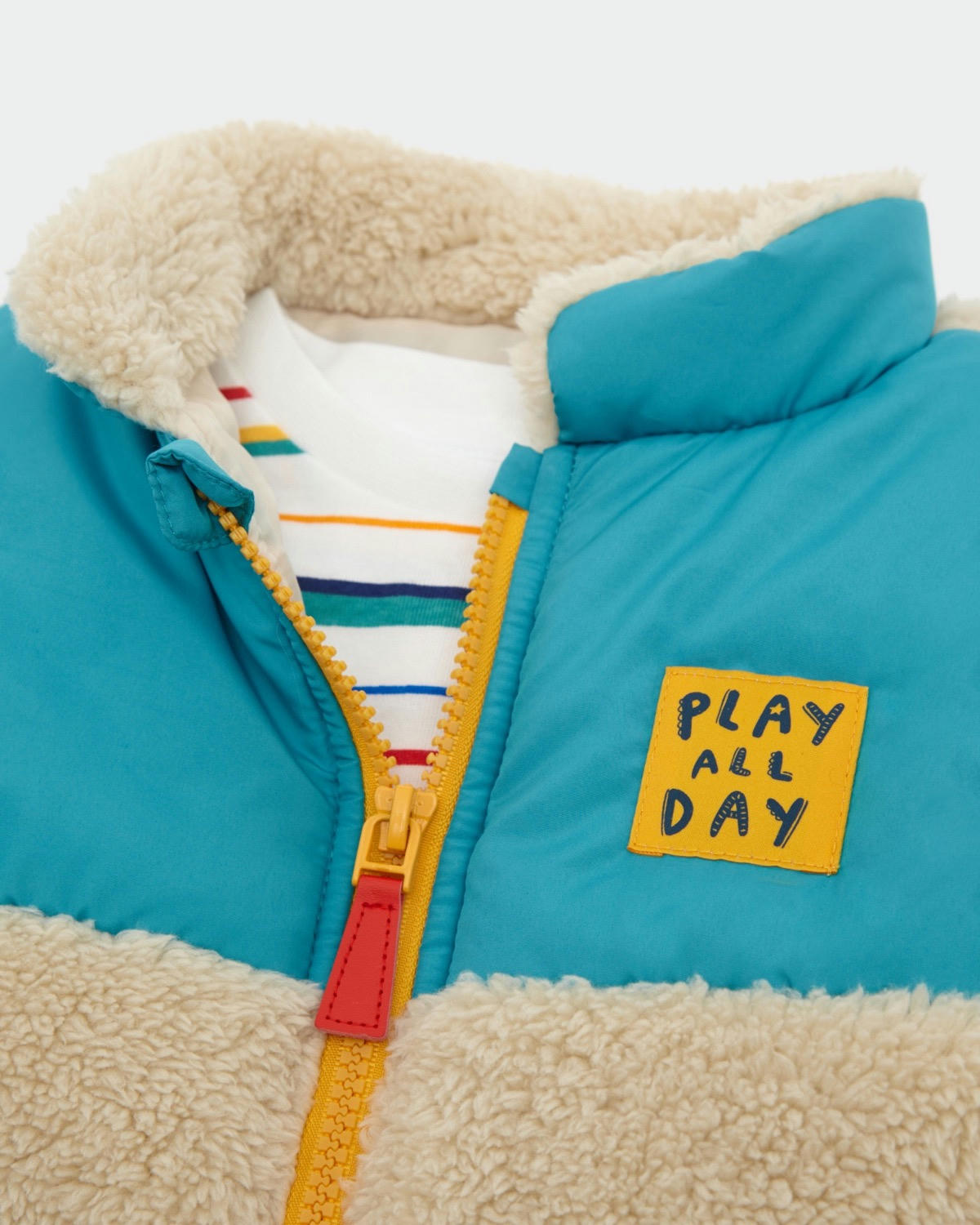 Borg Stripe Gilet Three-Piece Set (6 months-5 years)