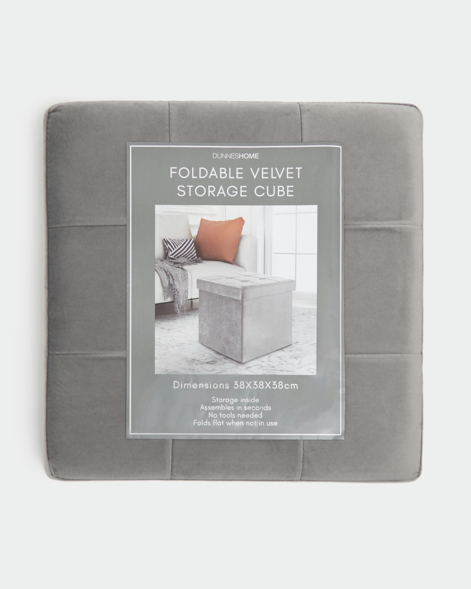 Velvet Storage Cube With Lid