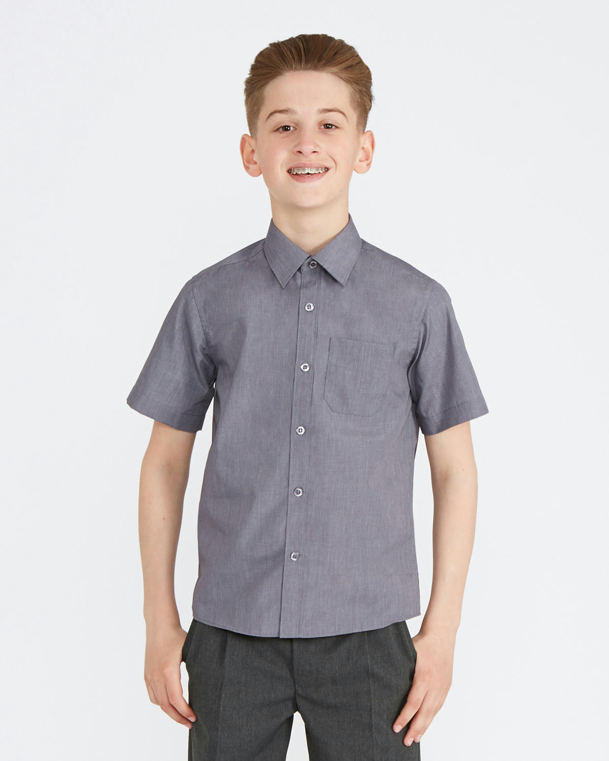 Short-Sleeved Non Iron Shirt - Pack of 3 - (4-16 Years)