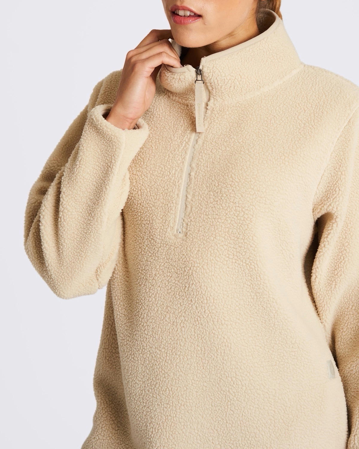 Powercut Ascend Quarter Zip Fleece in Pumice