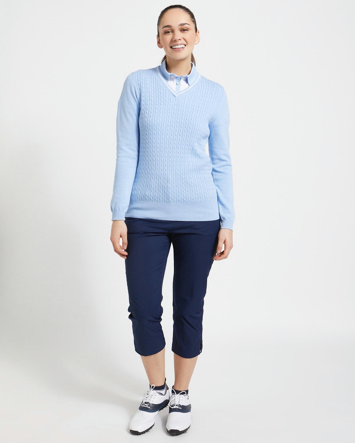 Pádraig Harrington Golf Blue Cable Knit Jumper