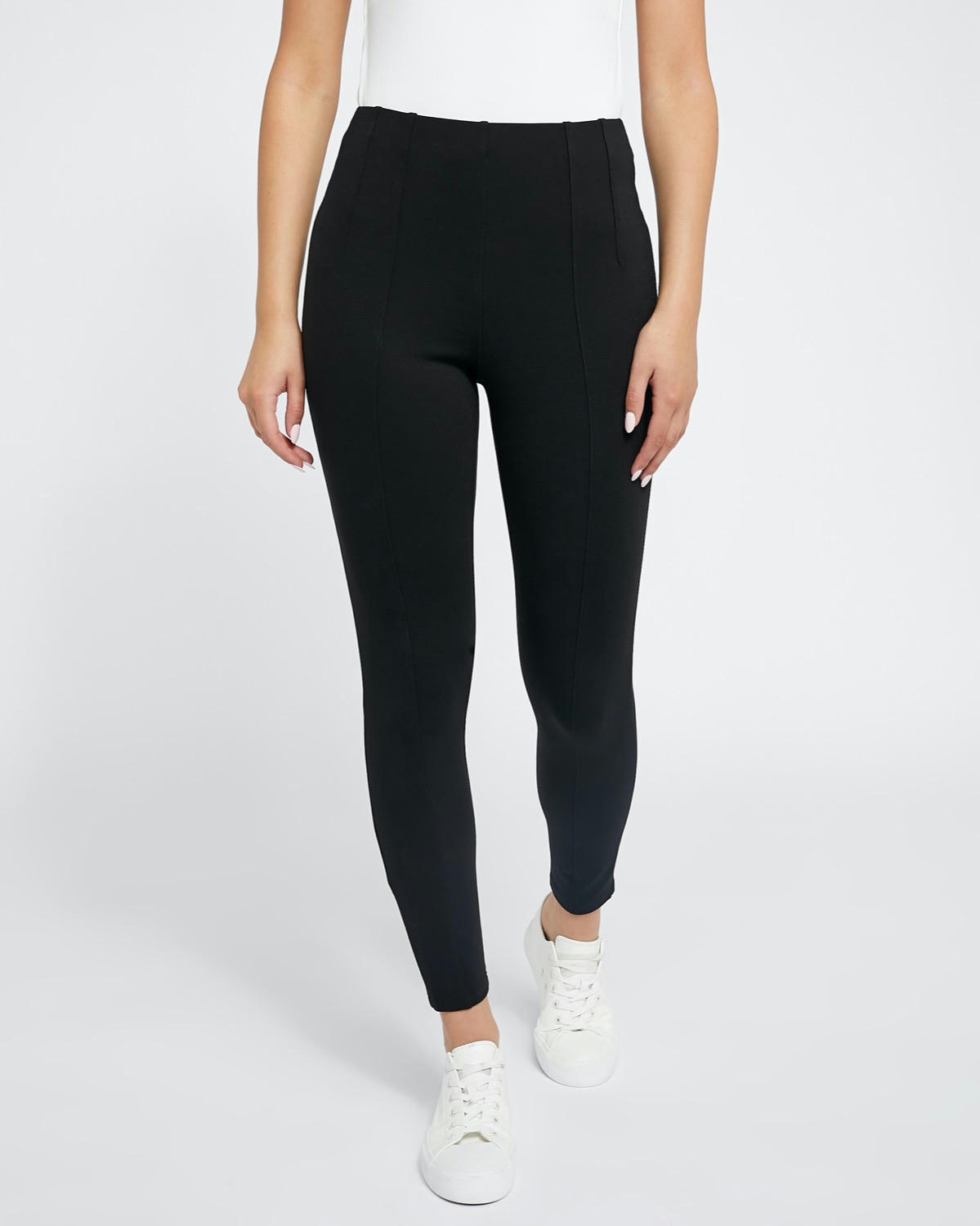 High Waisted Stretch Ponte Black Leggings