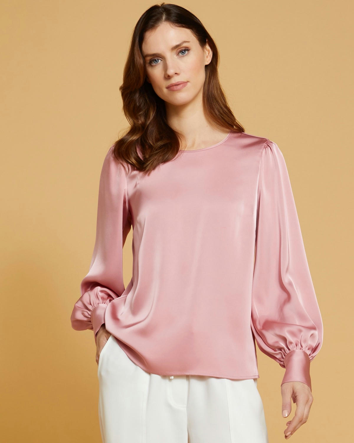 Paul Costelloe Living Studio Pink Sophia Long-Sleeved Top