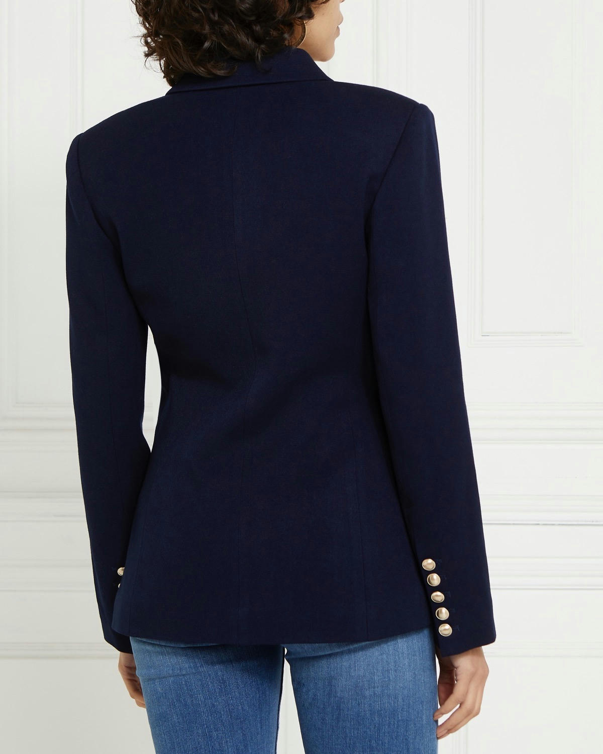 Gallery Double Breasted Blazer With Gold Buttons