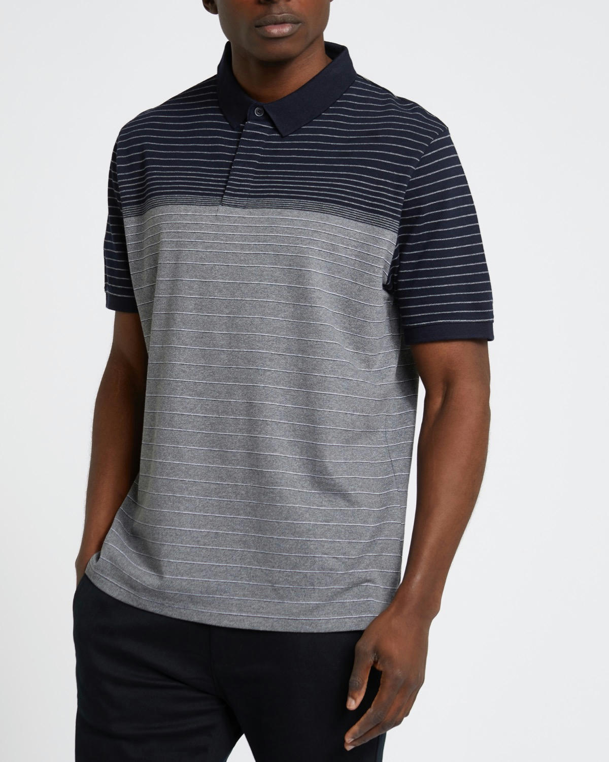 Regular Fit Engineered Stripe Polo Shirt