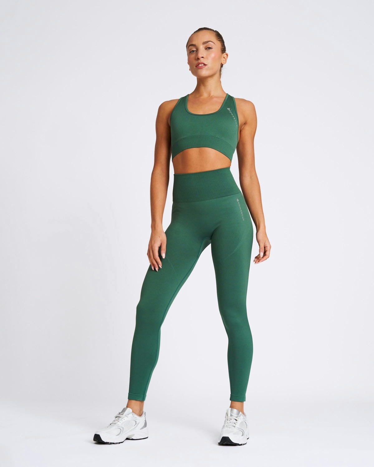Powercut Solid Seamless Sports Bra in Smoke Pine