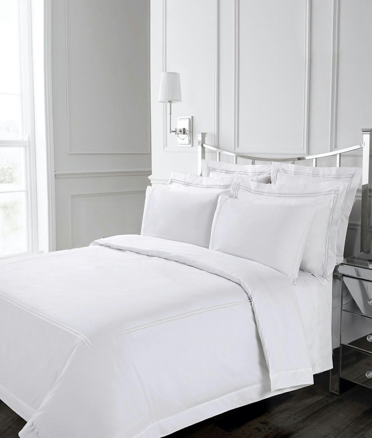 Francis Brennan the Collection White Stripe Euro Pillowcase