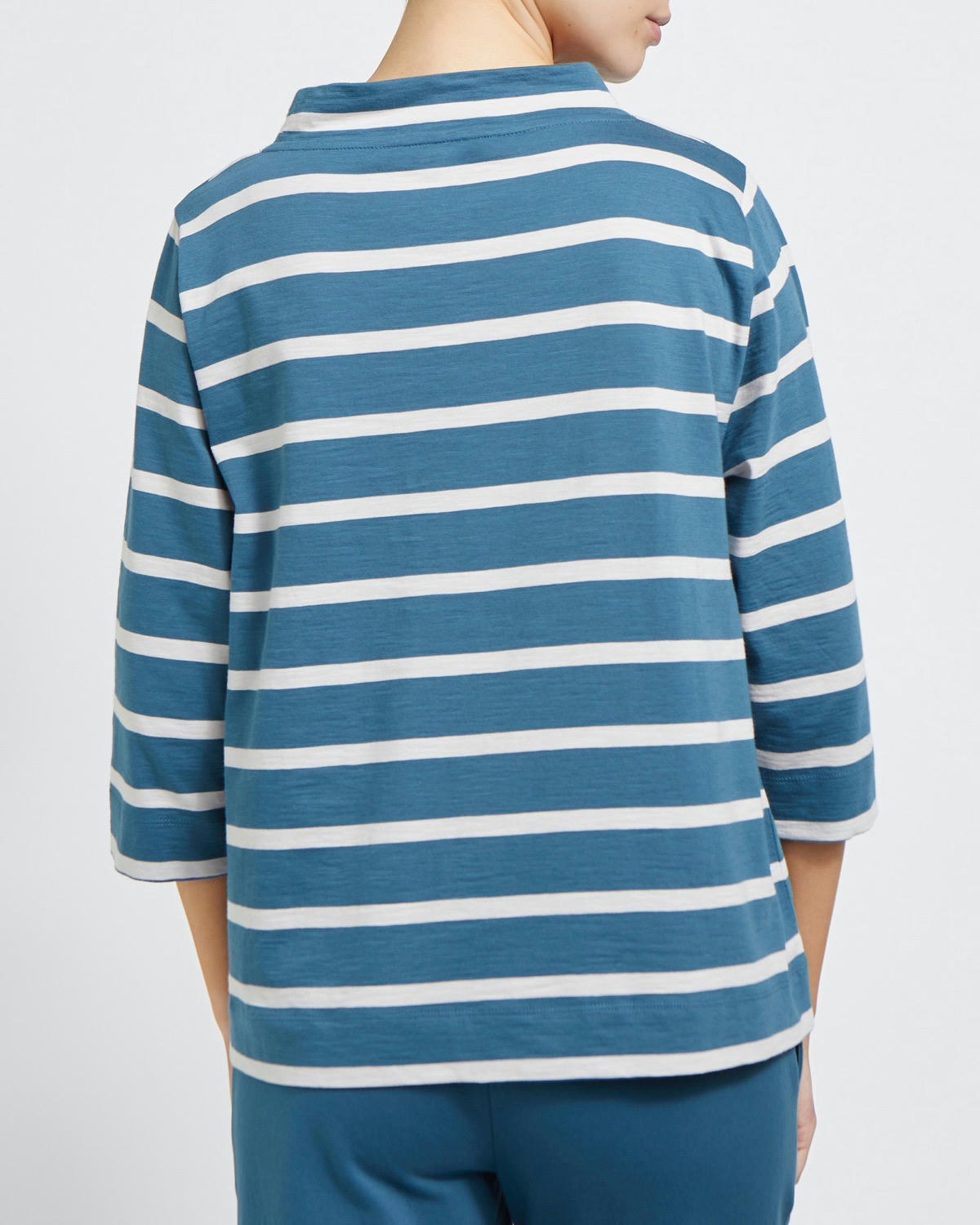 Carolyn Donnelly The Edit Funnel Neck Stripe Cotton Top