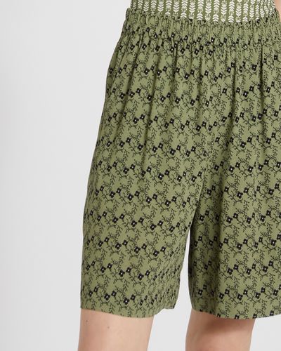 Carolyn Donnelly The Edit Khaki Elastic Waist Print Shorts