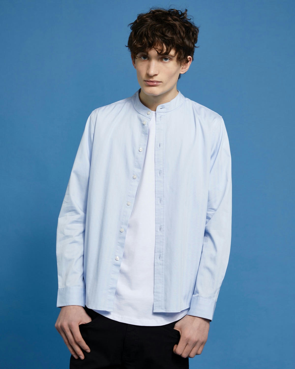 Paul Galvin Oxford Herringbone Grandad Shirt