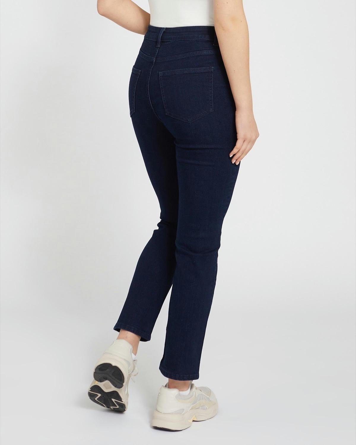 Mid Rise Slim Straight Jeans