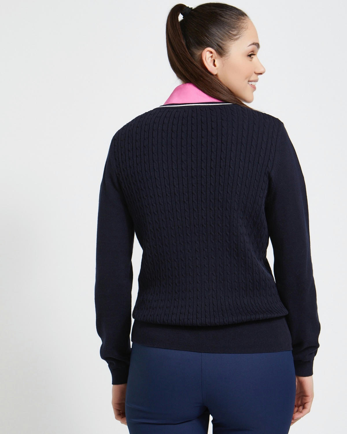 Pádraig Harrington Golf Navy Cable Knit Jumper