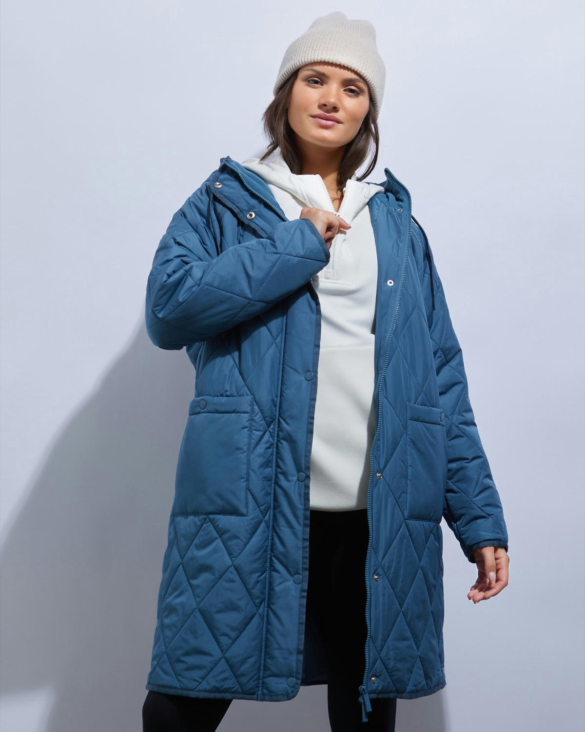 Quilted Fleece Lined Coat