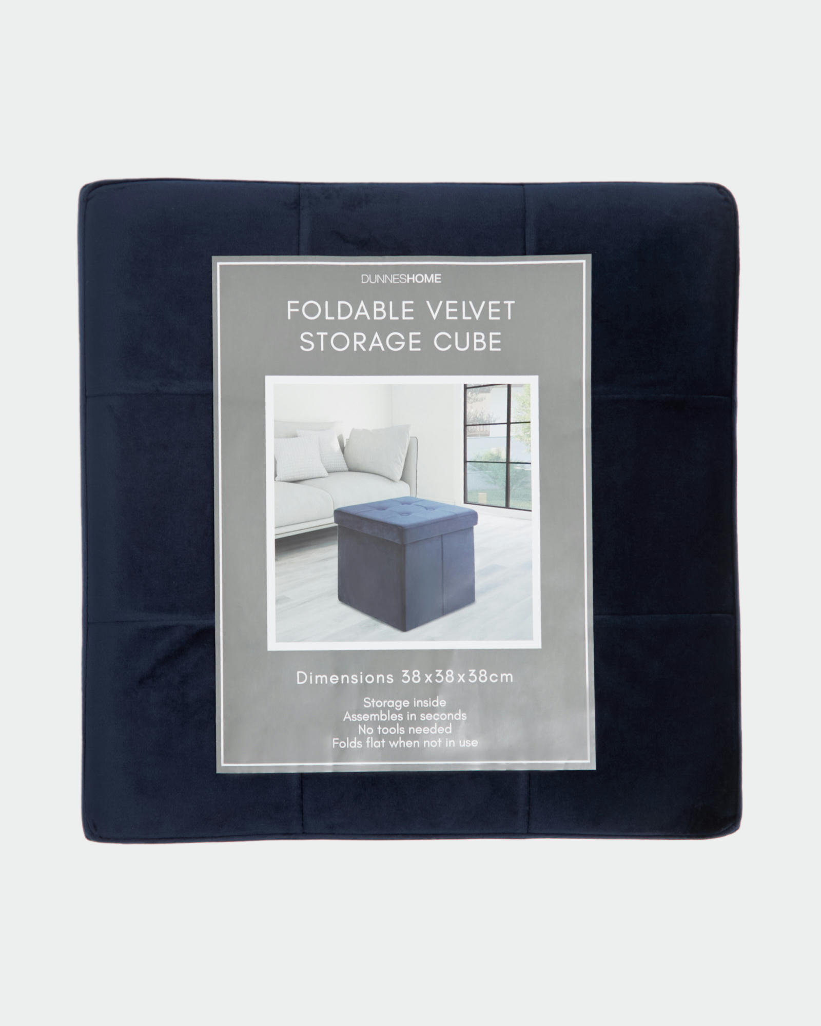 Velvet Storage Cube With Lid