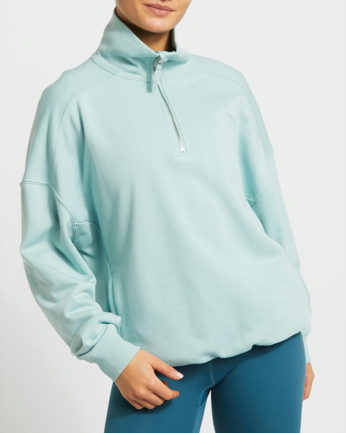 Funnel Neck Half Zip Top