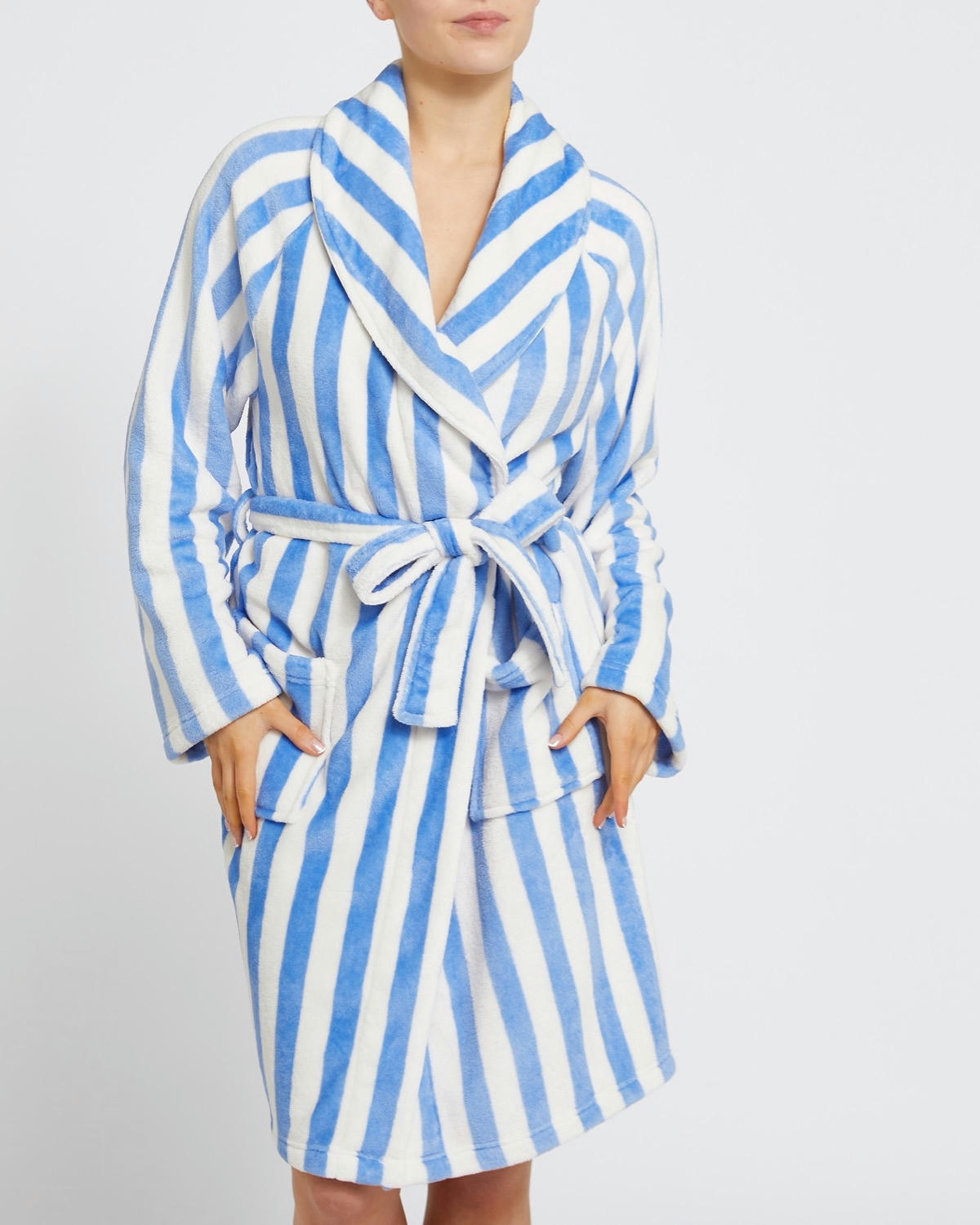 Stripe Fleece Dressing Gown
