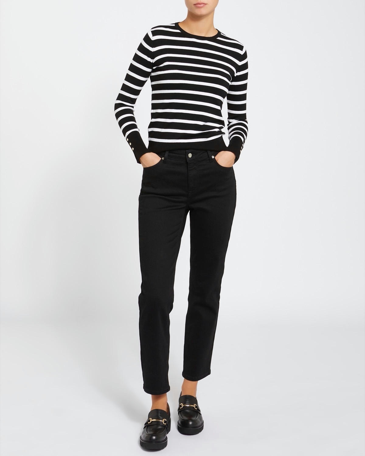 Mid Rise Slim Straight Jeans