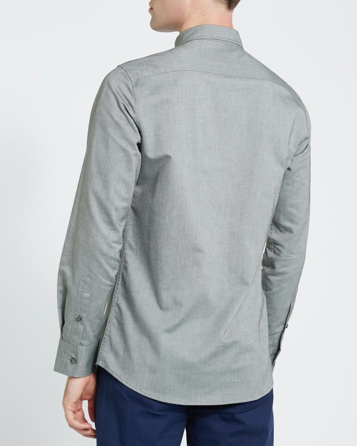 Slim Fit Long-Sleeved Cotton Oxford Shirt