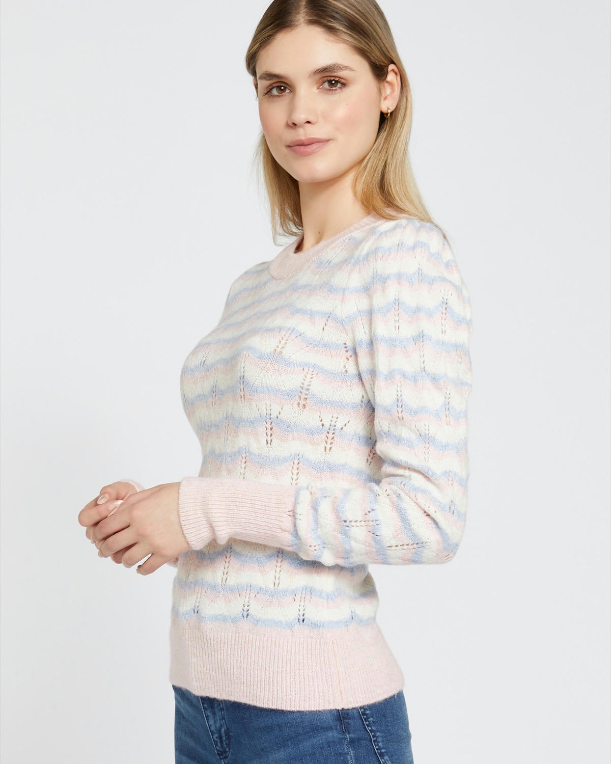 Savida Cara Striped Round Neck Jumper