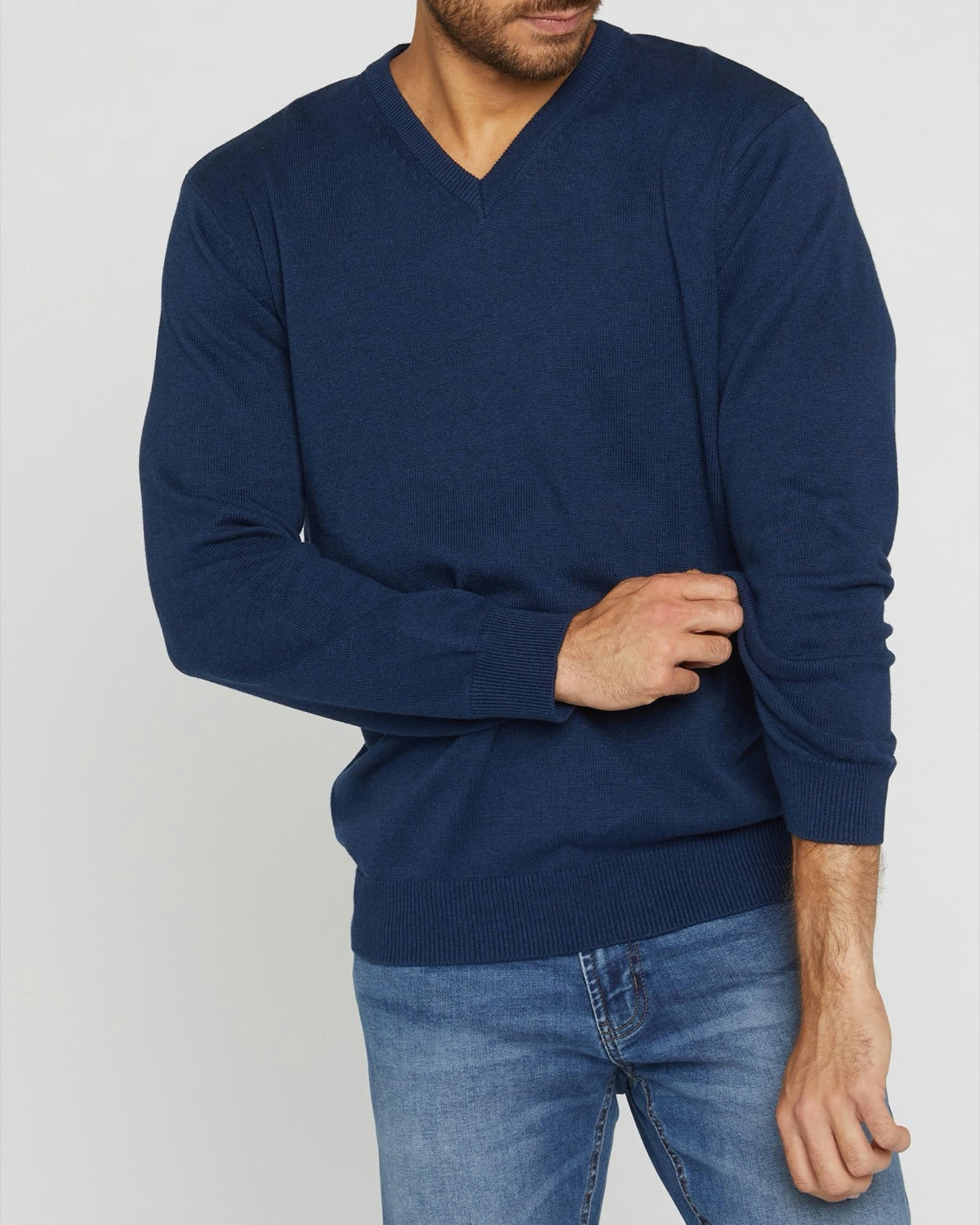Regular Fit Cotton V-Neck Jumper