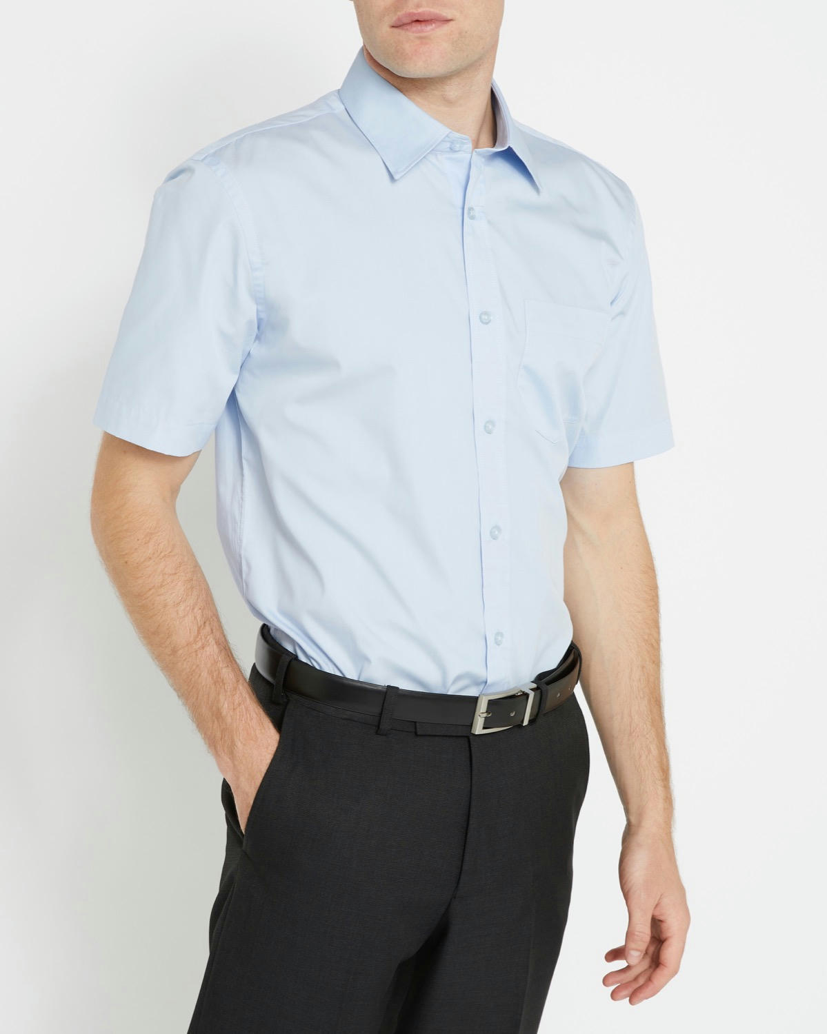 Regular Fit Short-Sleeved Cotton Rich Shirt