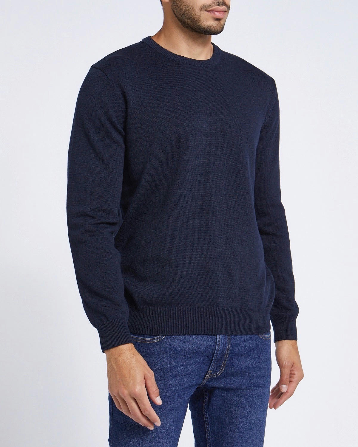 Regular Fit Cotton Crew Neck Jumper