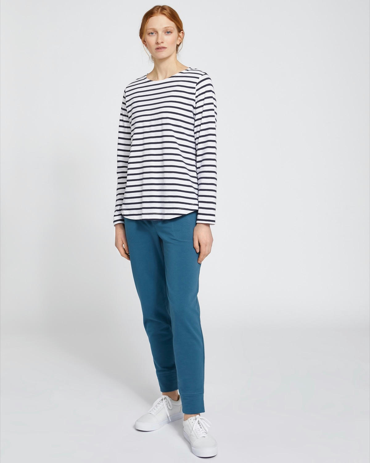 Carolyn Donnelly The Edit Navy Cotton Stripe Top