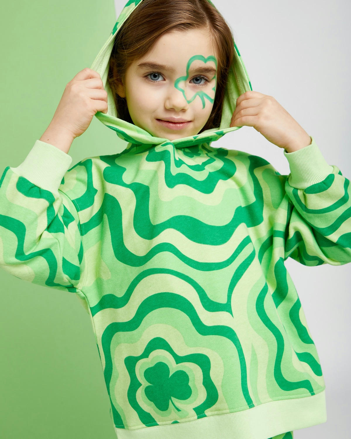 Shamrock Print Hoodie (2-14 Years)